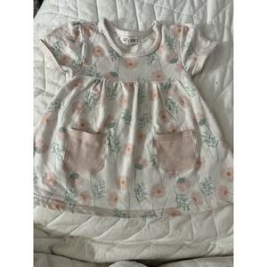 Kit + Pearl Baby Girl Dress 2T‎ Short Sleeve Boho Knit Neutral Floral Jumper